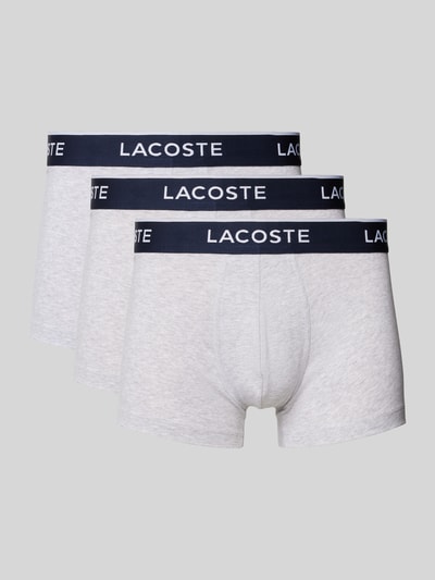 Lacoste Obcisłe bokserki z elastycznym paskiem z logo w zestawie 3 szt. Srebrny 1