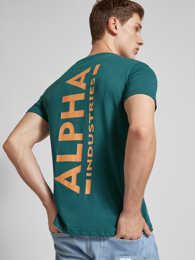 Alpha Industries T-Shirt mit Label-Print Petrol 3