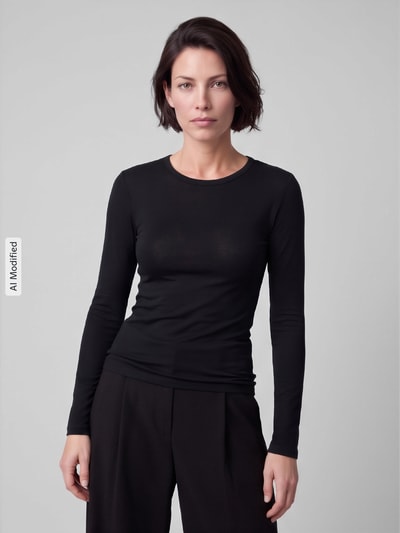 Jake*s Collection Langarmshirt mit Rundhalsausschnitt Black 4