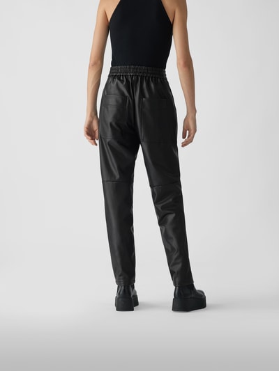 Tibi Hose in Leder-Optik Schwarz 5