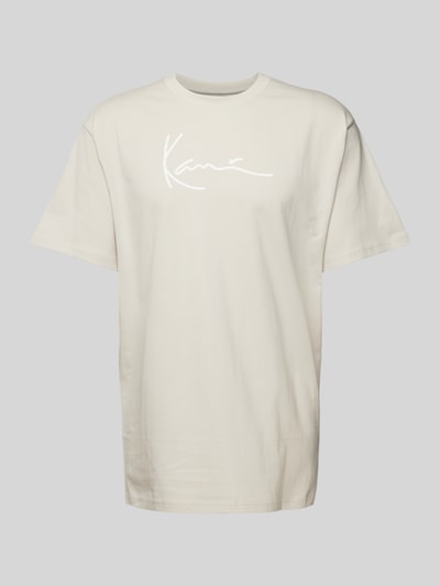 KARL KANI T-Shirt mit Label-Print Modell 'Signature' Hellgrau 1