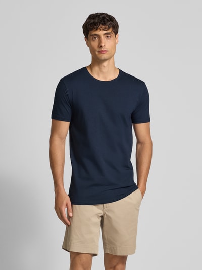 SELECTED HOMME Regular fit T-shirt van katoenmix Marineblauw - 4