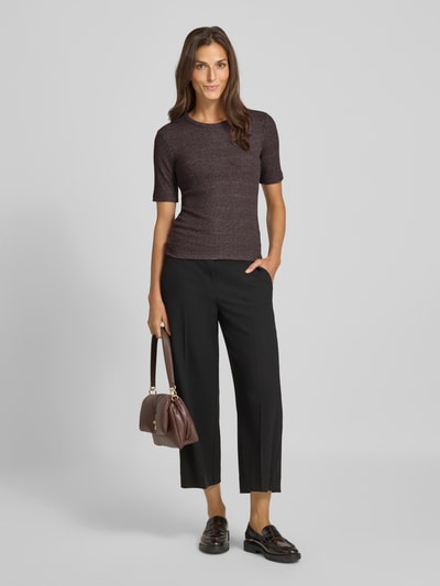 OPUS Strickshirt mit Rundhalsausschnitt Modell 'Sulchen' Schoko 1