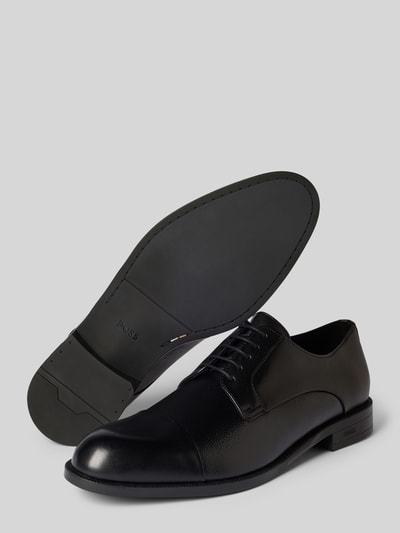 BOSS Veterschoenen van echt leer, model 'TAYIL' Zwart - 4