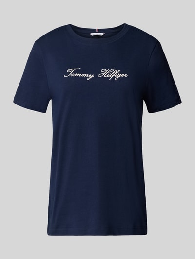 Tommy Hilfiger T-shirt o kroju regular fit z czystej bawełny Granatowy 2