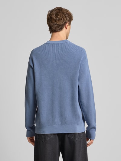 Calvin Klein Jeans Gebreide pullover met structuurmotief en ronde hals Bleu - 5