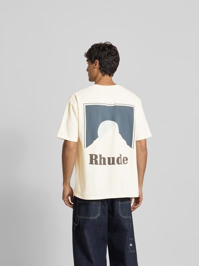 RHUDE Regular Fit T-Shirt mit Logo-Print Offwhite 5