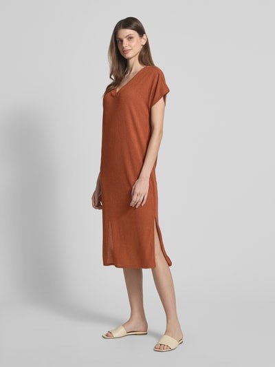 Soyaconcept Midi-jurk met V-hals, model 'Delia' Roestrood - 1