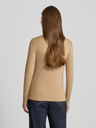Weekend Max Mara Regular Fit Langarmshirt aus Viskose-Mix Modell 'MULTI' Camel 5