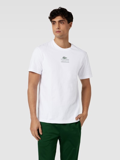 Lacoste T-shirt z nadrukiem z logo Biały 4