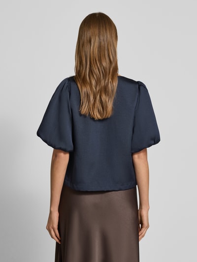 Neo Noir Korte overhemdblouse met knoopsluiting, model 'Aisa' Donkerblauw - 5