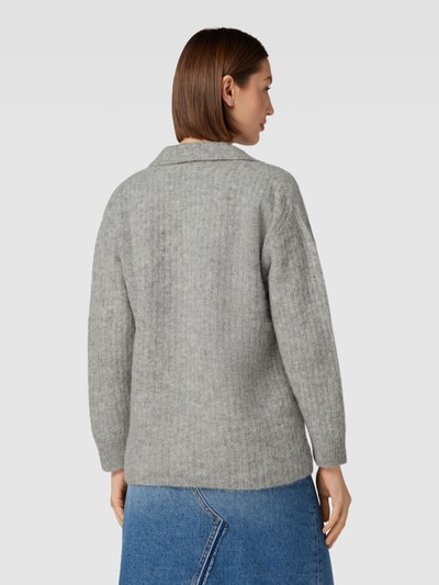 MSCH Copenhagen Gebreide pullover met V-hals, model 'Elisia' Zilver gemêleerd - 5