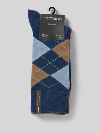 camano Sokken met elastische ribboordjes in een set van 2 paar Marineblauw - 3