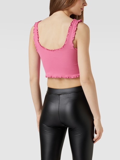 Only Crop Top mit Rüschen Pink 5