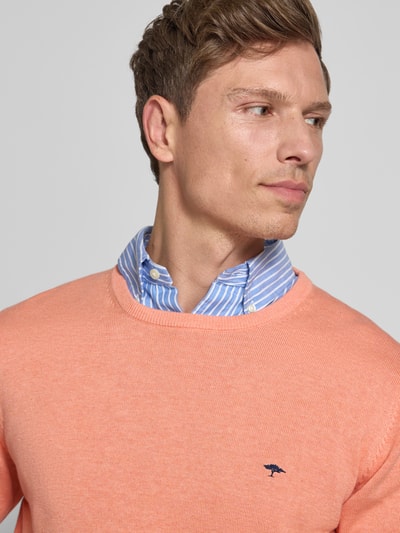 Fynch-Hatton Gebreide pullover met ronde hals Abrikoos - 3