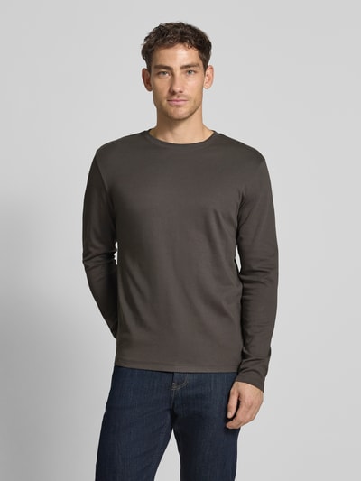 Christian Berg Men Shirt met lange mouwen en geribde ronde hals Olijfgroen - 4