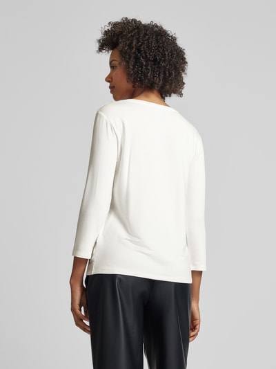 Monari Longsleeve mit Label-Ziersteinbesatz Weiss 5