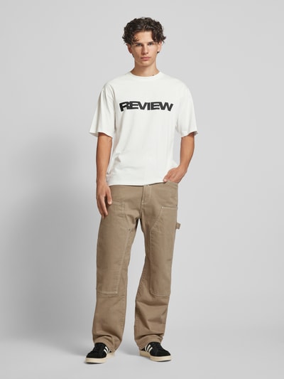 REVIEW T-Shirt mit Label-Print Offwhite 1