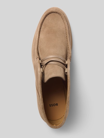 BOSS Schnürschuhe aus echtem Rindsleder Beige 3