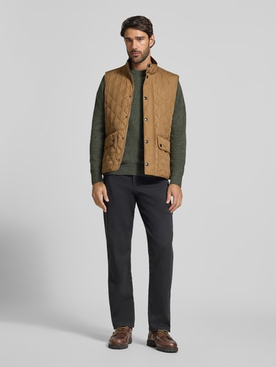Barbour Slim Fit Weste mit Logo-Stitching Modell 'NEW LOWERDALE' Sand 1