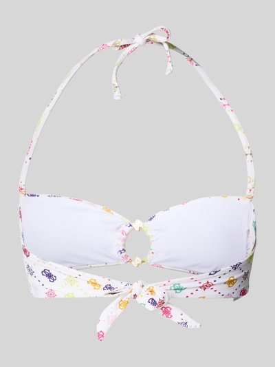 GUESS Slim Fit Bikini-Oberteil mit Logo-Detail Modell 'Ines' Weiss 3