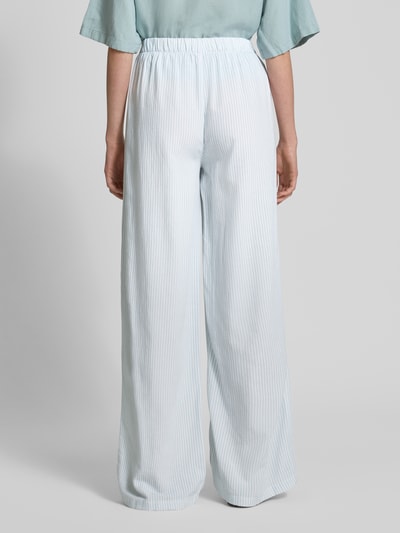 Review Wide Leg Stoffhose mit elastischem Bund Bleu 5