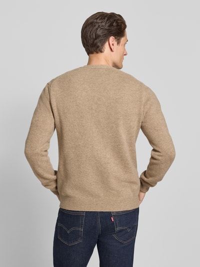 Casual Friday Gebreid jack met V-hals, model 'KARL' Camel gemêleerd - 5