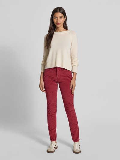 Brax Spodnie sztruksowe o kroju slim fit z mieszanki bawełny model ‘Mary’ Bordowy 1