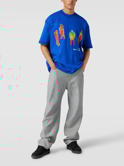 Review X MATW MATW x REVIEW - Oversized T-Shirt mit Label- und Motiv-Print Royalblau 1