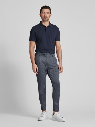 Cinque Slim Fit Chino mit fein strukturiertem Muster Modell 'JUNO' Marine 1