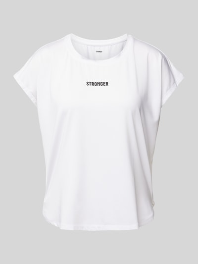 Stronger T-Shirt mit Label-Print Weiss 2