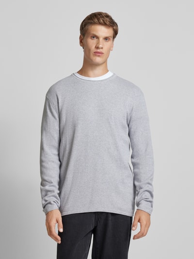 Tom Tailor Denim Regular Fit Pullover mit Strukturmuster Hellgrau 4