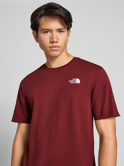 The North Face T-shirt z nadrukiem z logo Ciemnoczerwony 3