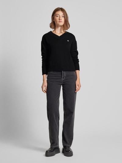 Calvin Klein Jeans Gebreide pullover met labelpatch Zwart - 1