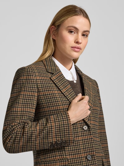 Gant Żakiet wełniany z kołnierzem z połami model ‘HOUNDSTOOTH’ Camel 3