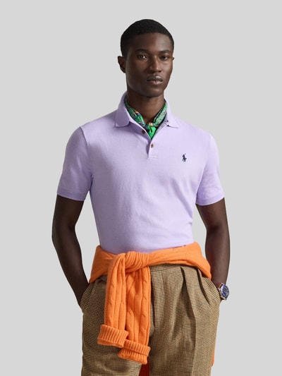 Polo Ralph Lauren Regular Fit Poloshirt aus reiner Baumwolle Violett 4
