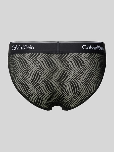 Calvin Klein Underwear Slip met label in band, model 'MODERN LACE' Zwart - 3