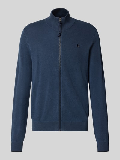 Produktfoto, Strickjacke in Two-Tone-Machart mit Reißverschluss von LERROS in Dunkelblau, reine Baumwolle, Regular Fit, strukturierte Oberfläche