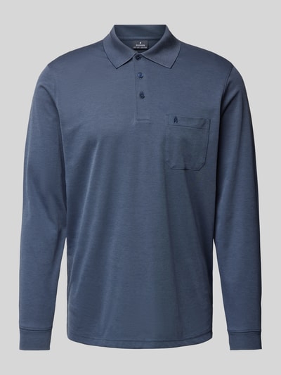 RAGMAN Regular fit poloshirt met borstzak Jeansblauw - 2