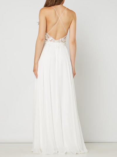 Luxuar Avondjurk van tule en chiffon  Offwhite - 4