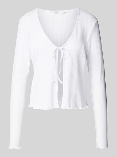 Only Regular Fit Cardigan aus reiner Baumwolle Modell 'CARLOTTA' Weiss 2