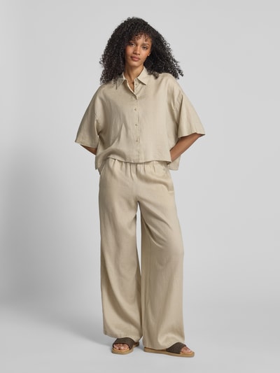 Drykorn Relaxed Fit Leinenbluse mit überschnittenen Schultern Sand 1