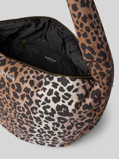 STUDIO NOOS Torebka z wyhaftowanym logo model ‘Hazel’ Orzechowy 5