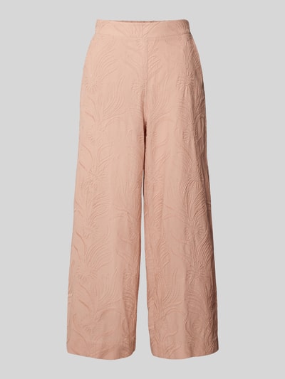Jake*s Collection Wide leg stoffen broek met motiefstitching Zalm - 2