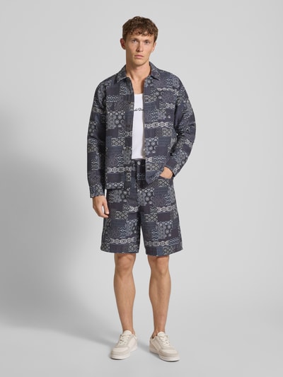 Les Deux Regular fit overhemdjack in denimlook Marineblauw - 1