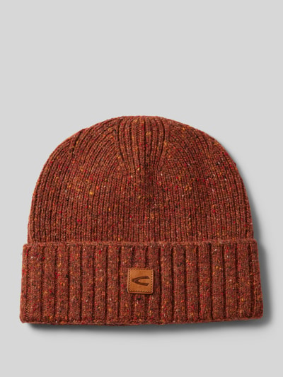 camel active Beanie van wolmix met labelpatch Rood gemêleerd - 1