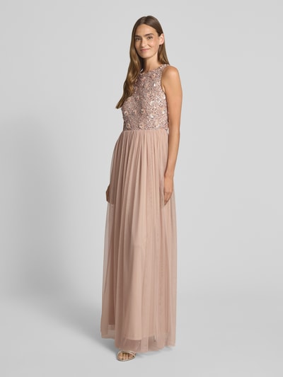 LACE & BEADS Getailleerde cocktailjurk met pailletten Lichtroze - 1