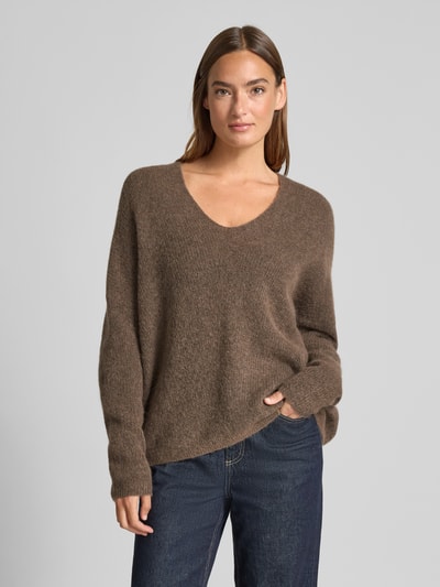 MOS MOSH Strickpullover aus Woll-Mix Modell 'THORA' Taupe 4