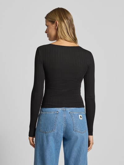 Tommy Jeans Longsleeve Henley-Shirt mit Rippstruktur Black 5