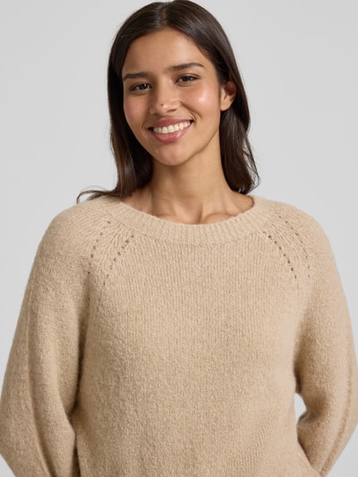 Drykorn Strickpullover aus Alpaka-Mix Modell 'PEMIRI' Sand Melange 3